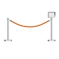 Montour Line Stanchion Post & Rope Kit Pol.Steel, 2CrownTop 1Gold Rope 8.5x11H Sign C-Kit-1-PS-CN-1-Tapped-1-8511-H-1-PVR-GD-PS